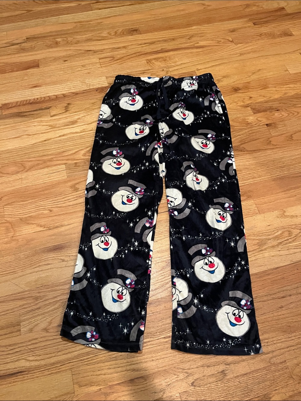 Frosty the Snowman ' Black Snowman Print Pajama Pants with Pink Accents